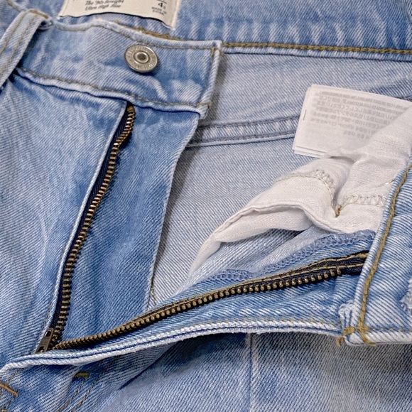 A&F 90s Straight Ultra High Rise Curve Love Slit Font Jeans Sz 27|4s - Picture 4 of 7